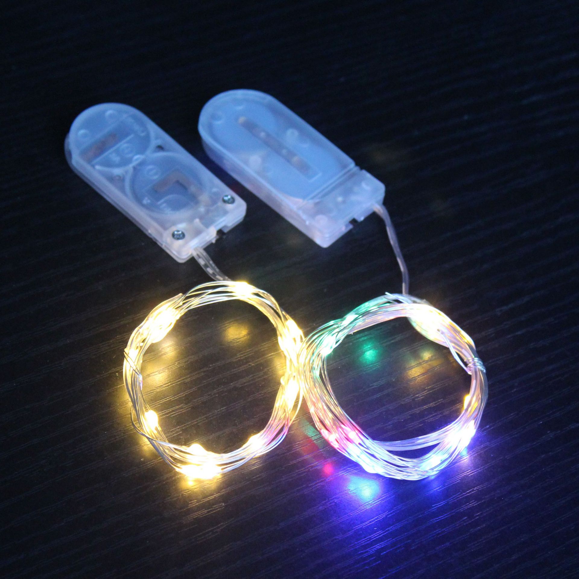 cr2032纽扣电池盒铜线灯鲜花装饰彩灯节假日装饰led灯串批发