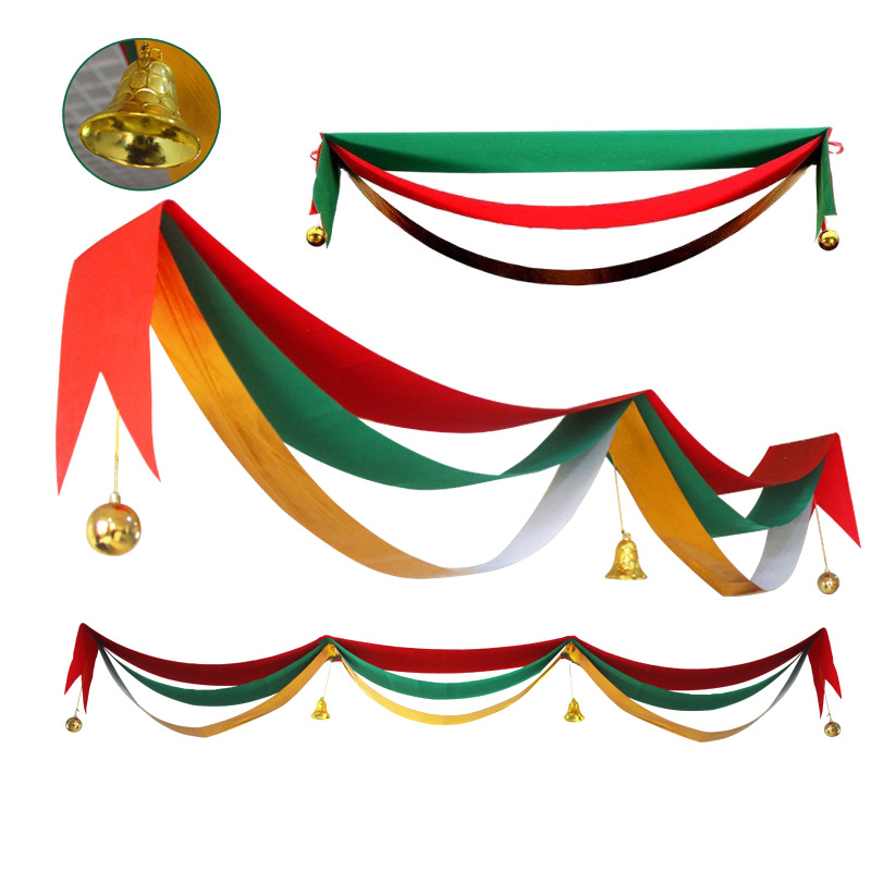 热销 圣诞波浪旗 挂旗 吊旗 酒店商场圣诞节装饰 吊顶 装饰走廊旗
