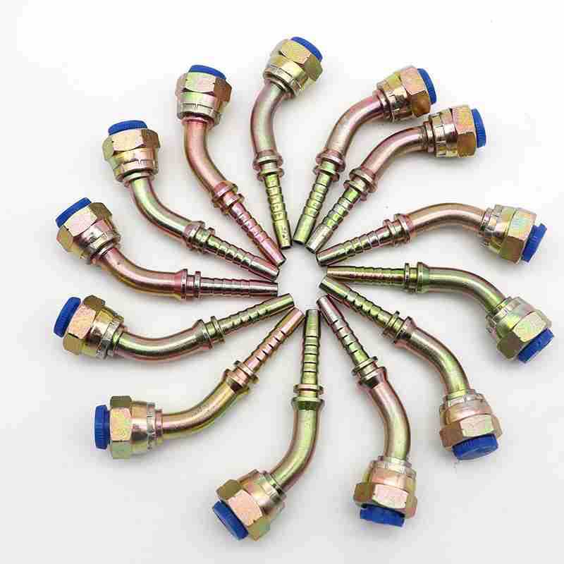 挖掘机配件油管接头 g1/4凸 22641-04-04 45℃弯扣压接头油管接头