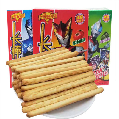 包邮 添乐卡通王长棒饼干50g儿童玩具奥特曼海苔味饼干 食品批发
