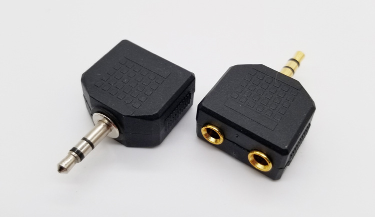 音频线转接头3.5公一分二母转接头公对母情侣耳机分线器