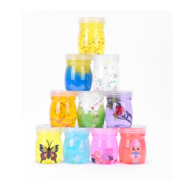 Cross-Border Direct Supply  Pudding Colorful Crystal Mud Slim Transparent Pearl Clay Foaming Glue Children's Toys Slime