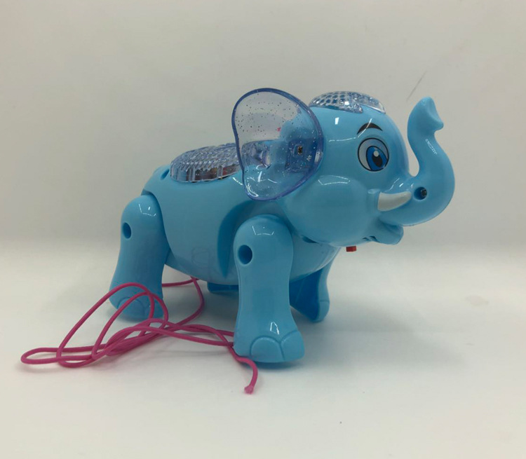 抖音快手网红产品6632a牵绳大象 发光地摊热卖电动玩具走路大象