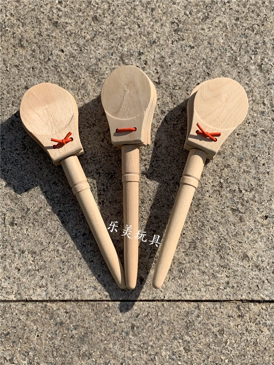 奥尔夫打击乐器木制长柄响板幼儿园教具西班牙午板儿童早教玩具