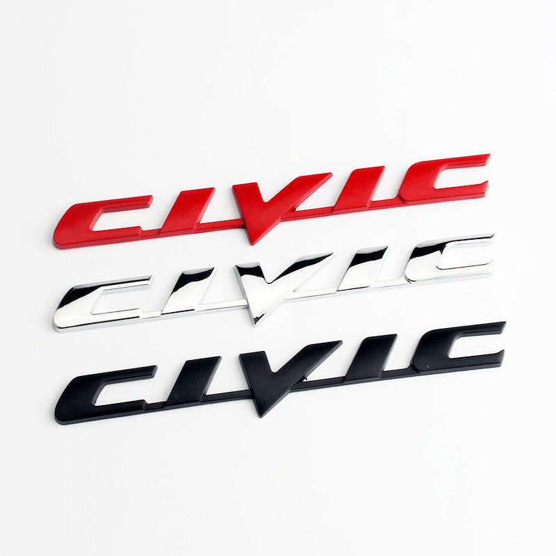适用于思域后车标civic标 后英文字母标 后尾标车贴 金属贴标尾标