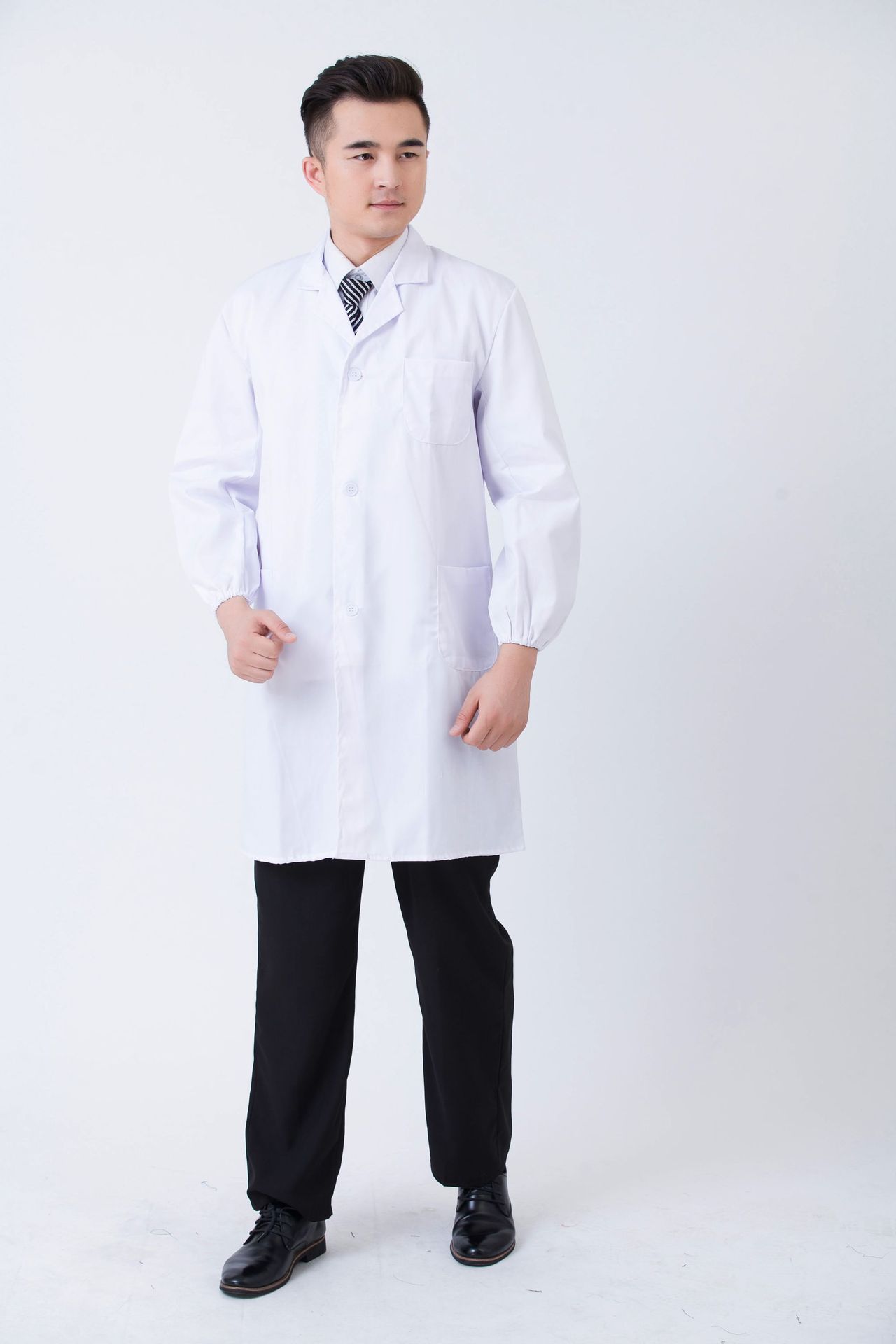 厂家直销涤棉白大褂食品厂实验室医师服短夏季长袖生护士工作订制