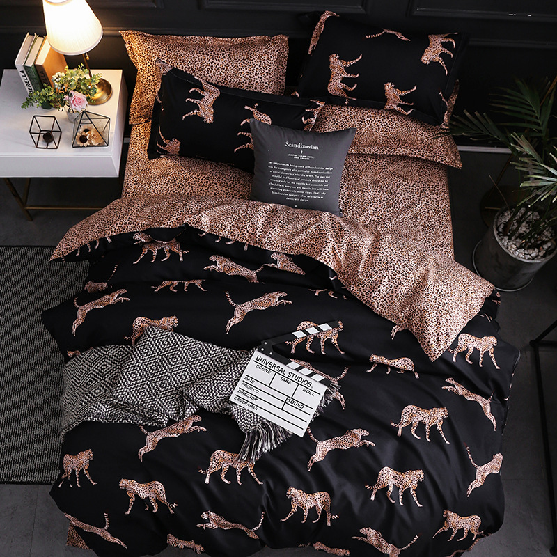 Cross-Border Home Textile One Piece Dropshipping Foreign Trade Amazon Beddings Quilt Cover Pillowcase Three-Piece Set Source Factory Wholesale