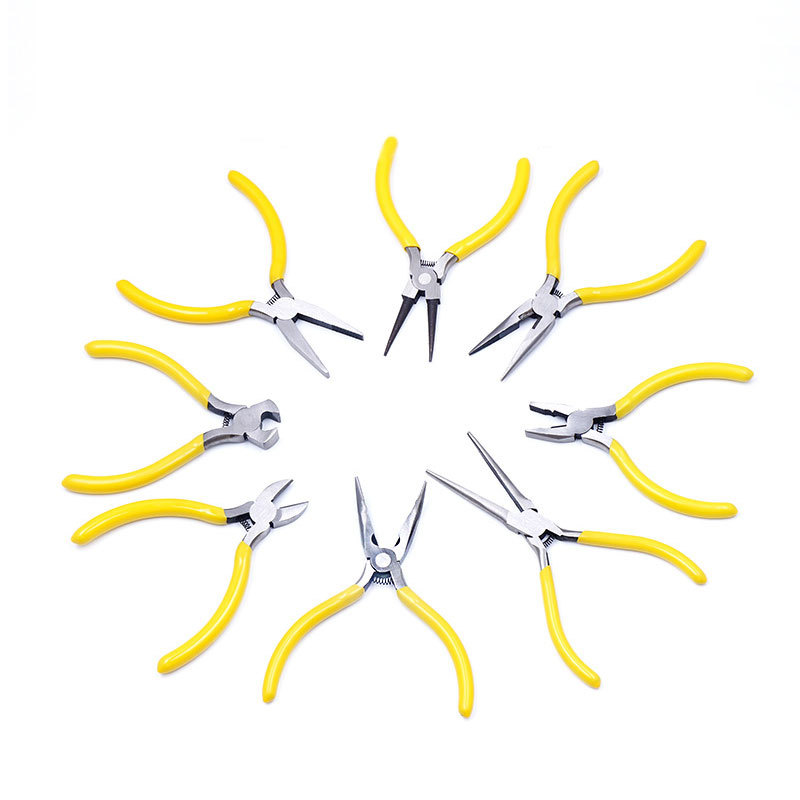 厂家直销5寸迷你弹簧钳尖嘴老虎钳手工钳小型歪嘴弯嘴家用首饰钳