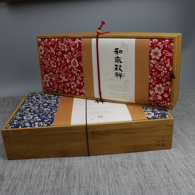 厂家直销 精美碎花盖茶叶礼盒 茶叶包装 茶包装竹盒 优质优价