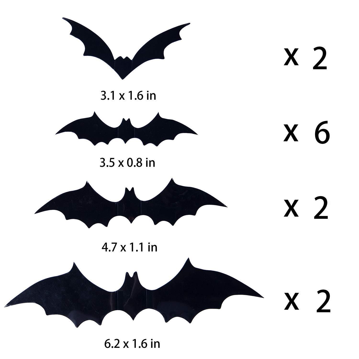 跨境万圣节橱窗吊顶装饰纸扇花套装 pvc立体蝙蝠墙贴万圣节装饰