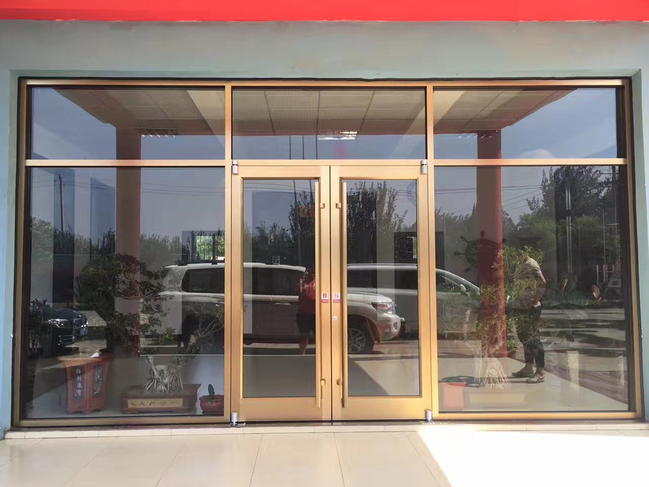 厂家生产定制肯德基门 铝型材门 玻璃门