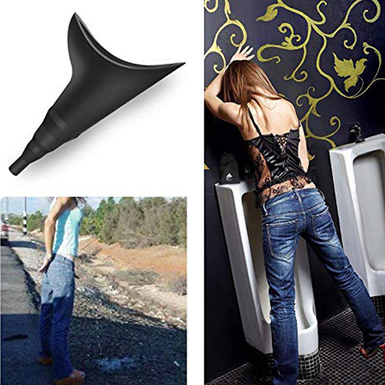 硅胶小便器产品 户外旅行应急尿壶 女性站立式小便器工厂现模