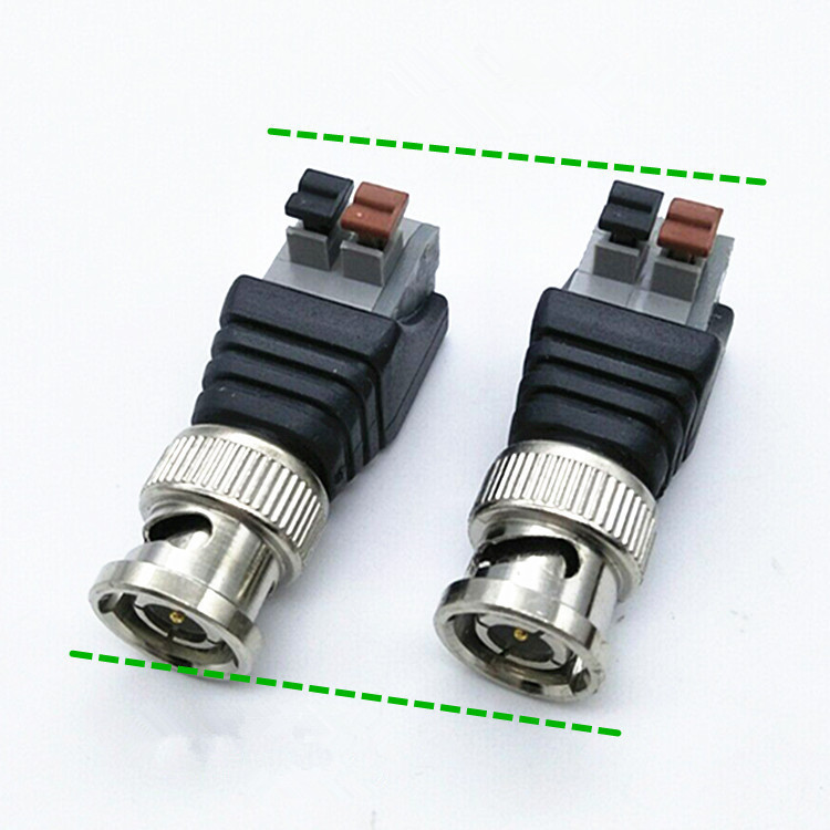 弹簧按压式bnc视频插头q9公头压线式正负极接线端子免焊监控转接