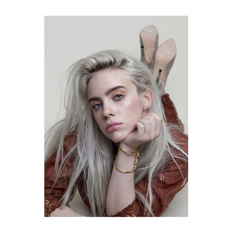 billie eilish碧梨海报帆布画 欧美明星写真装饰画芯