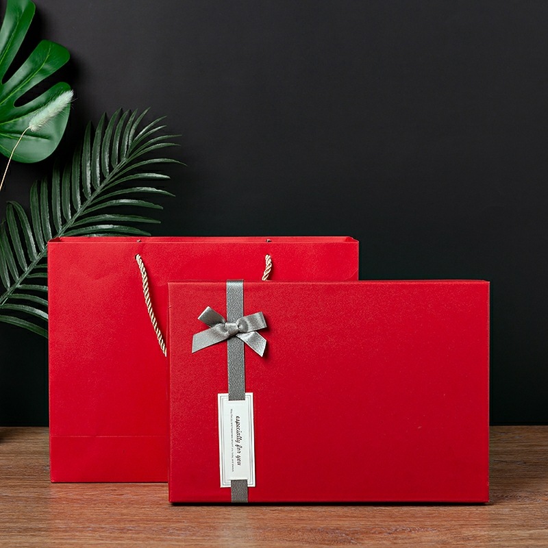 大红色礼盒手提袋天地盖礼盒 包装喜糖礼品回礼盒 订制婚礼伴手礼