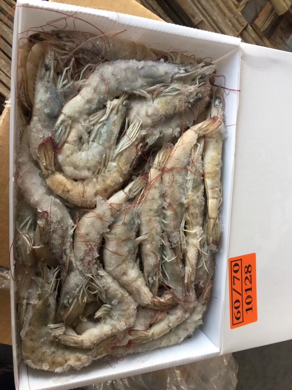 批发供应多尔虾橘黄标签正关厄瓜多尔盐冻南美白对虾2kg每盒