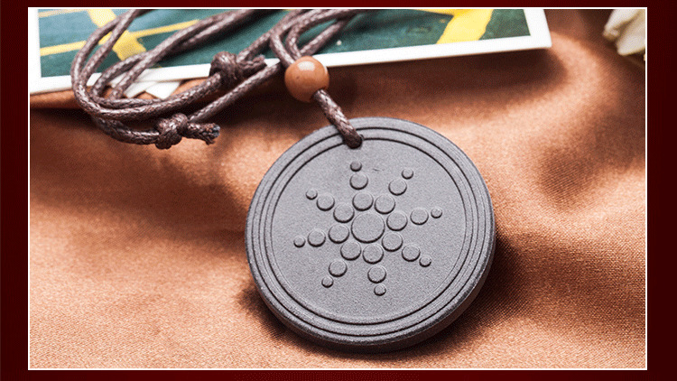 火山石吊坠太阳花复古负离子能量石吊坠宗教庙宇会销礼品风水饰品