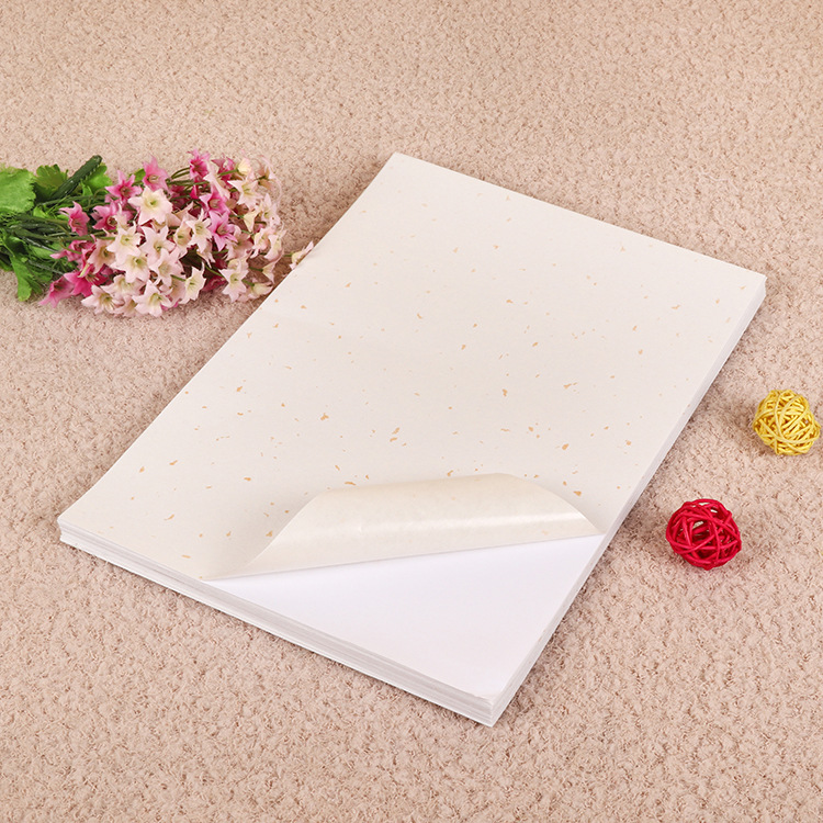 全国包邮 白色洒金宣纸不干胶 a4空白艺术纸不干胶 撒金纸特种纸