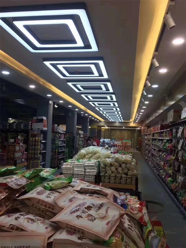 创意led办公吊灯超市造型灯网咖照明健身房创意回形吊线灯 厂家