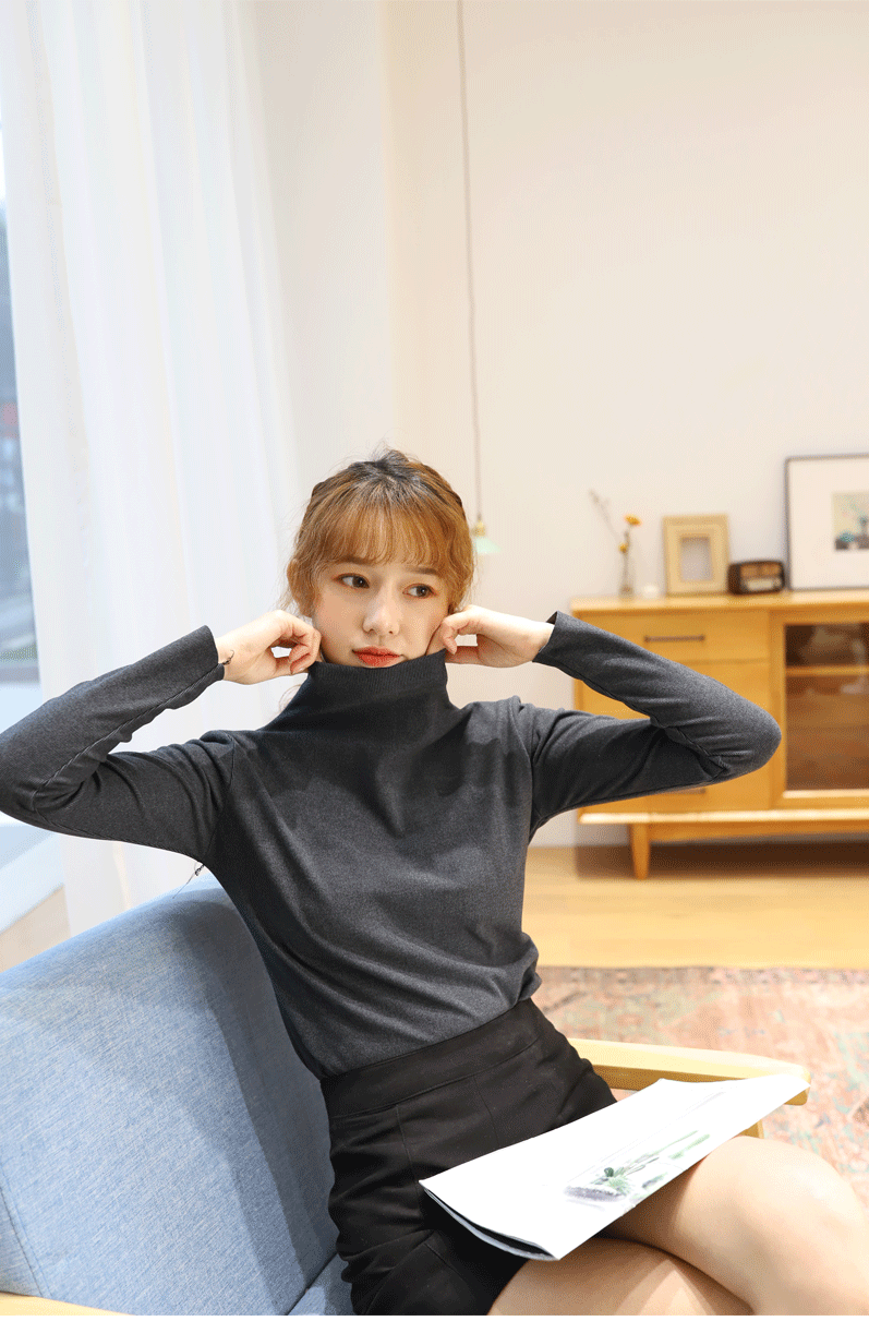 2020中长款打底衫女阳离子德绒秋冬中高领纯色保暖针织衫上衣