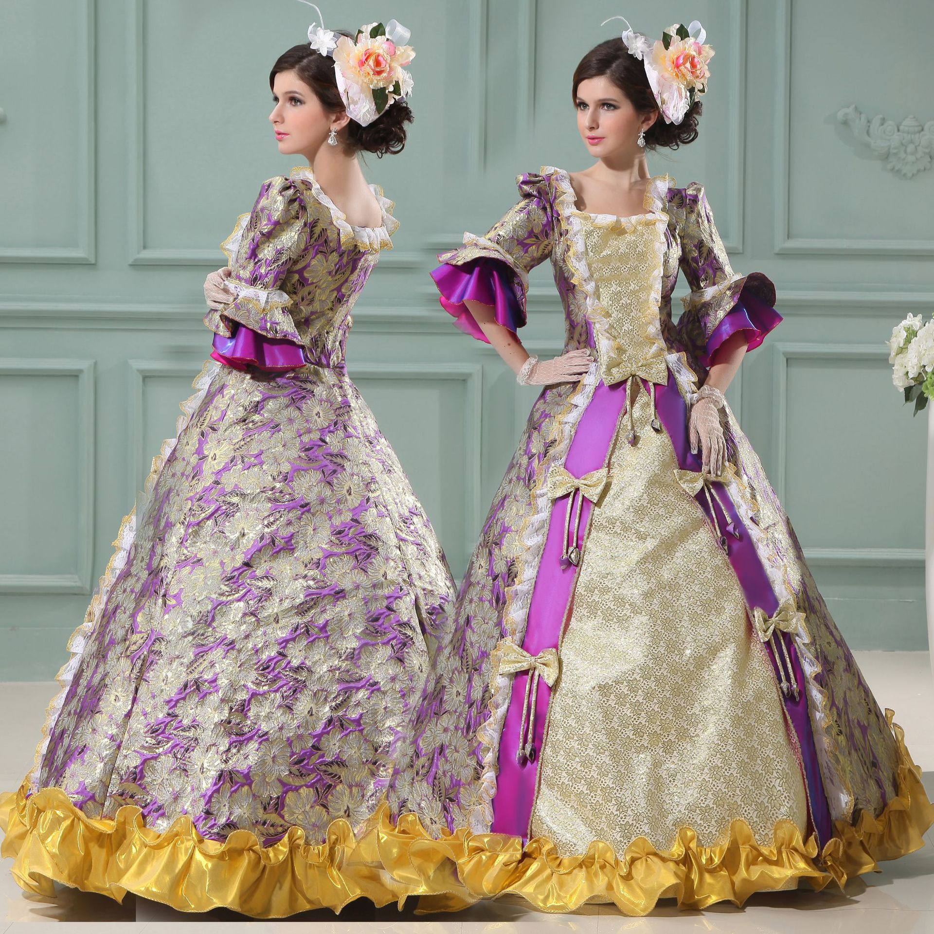 2022新款欧洲女士宫廷服欧式英皇宫廷服装舞台话剧演出服礼服复古