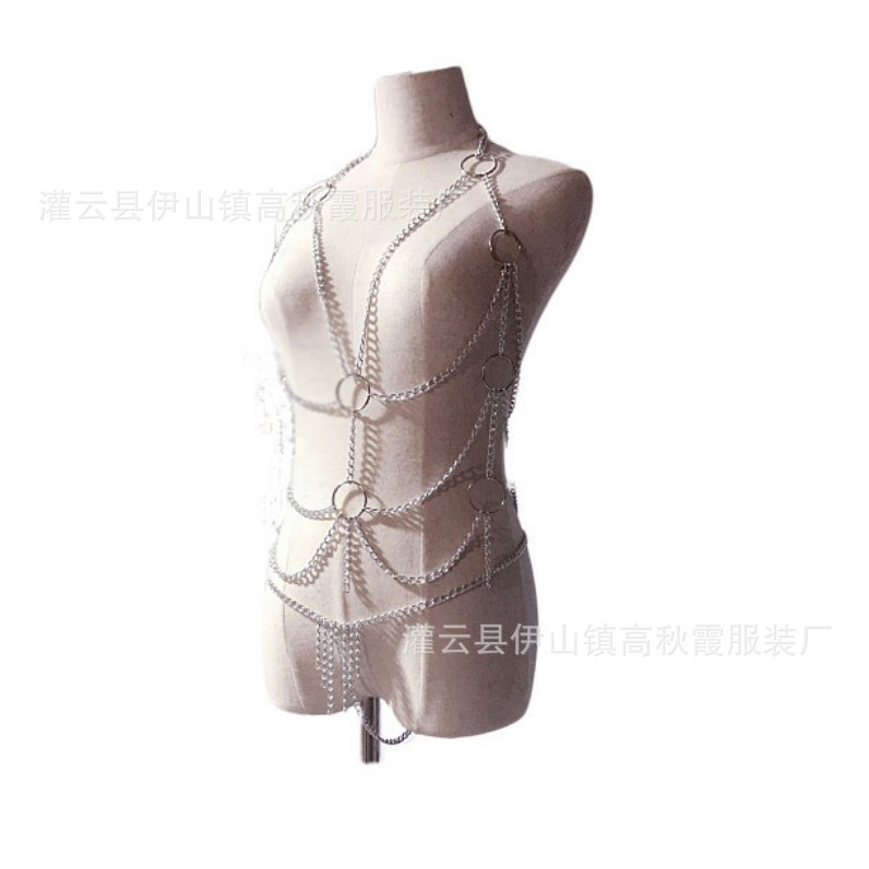 2019情趣另类情趣内衣女金属铁链衣制服捆绑衣服套装外贸货源