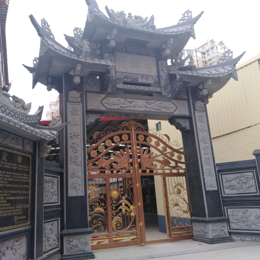 定制石头山门牌坊商业街石雕牌楼广场花岗岩牌坊古建大理石青石门