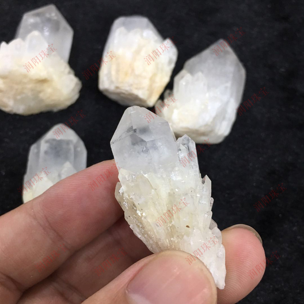 runyangshi东海天然 白水晶晶簇小摆件晶牙晶块收藏矿标本批发价