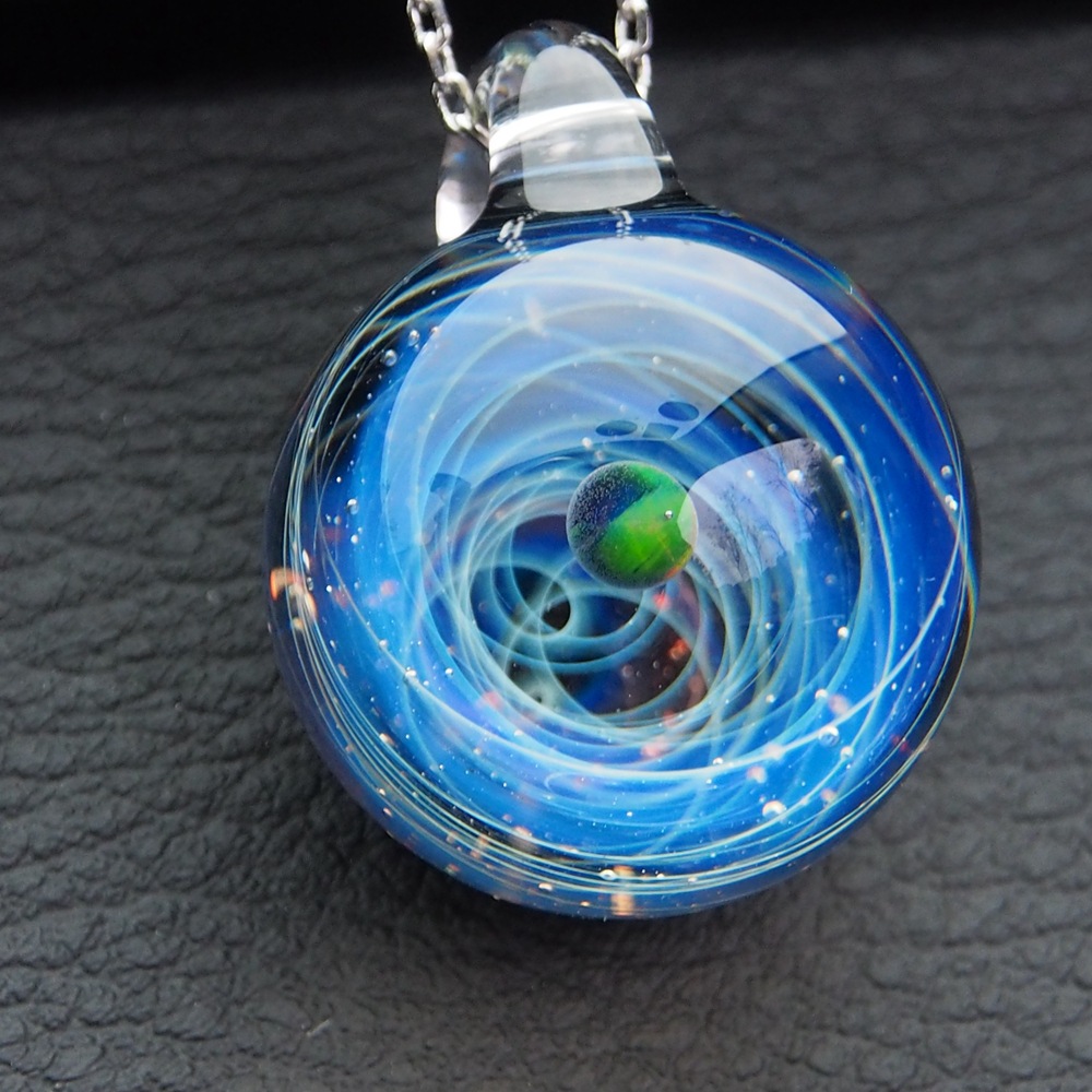 澳宝星空琉璃高硼硅玻璃挂件吊坠宇宙玻璃球星球银河系吊坠地球珠