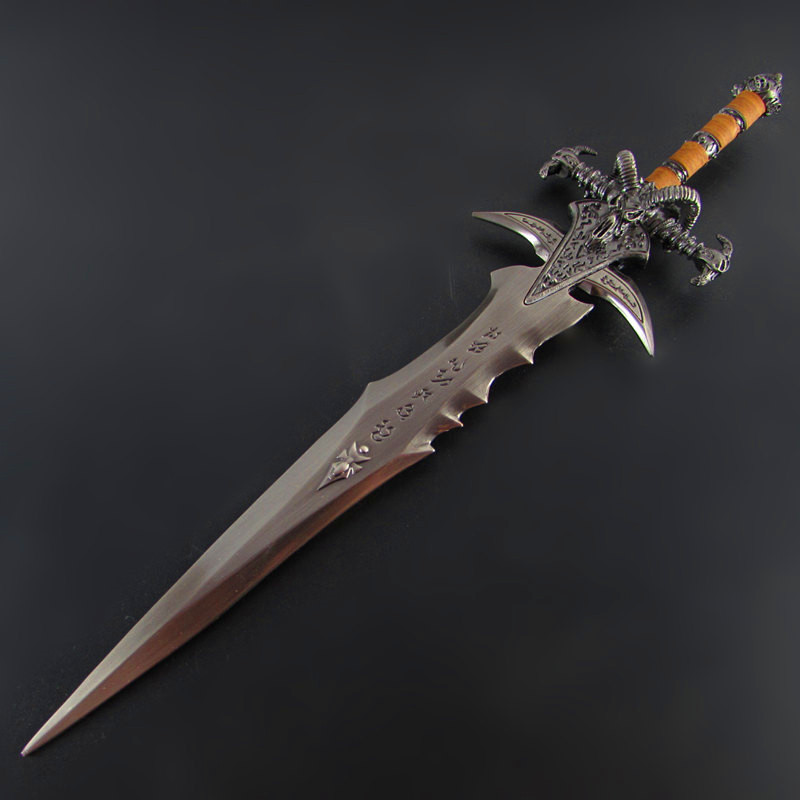 魔兽世界游戏周边 wow巫妖王霜之哀伤龙骨剑27cm全金属刀剑模型