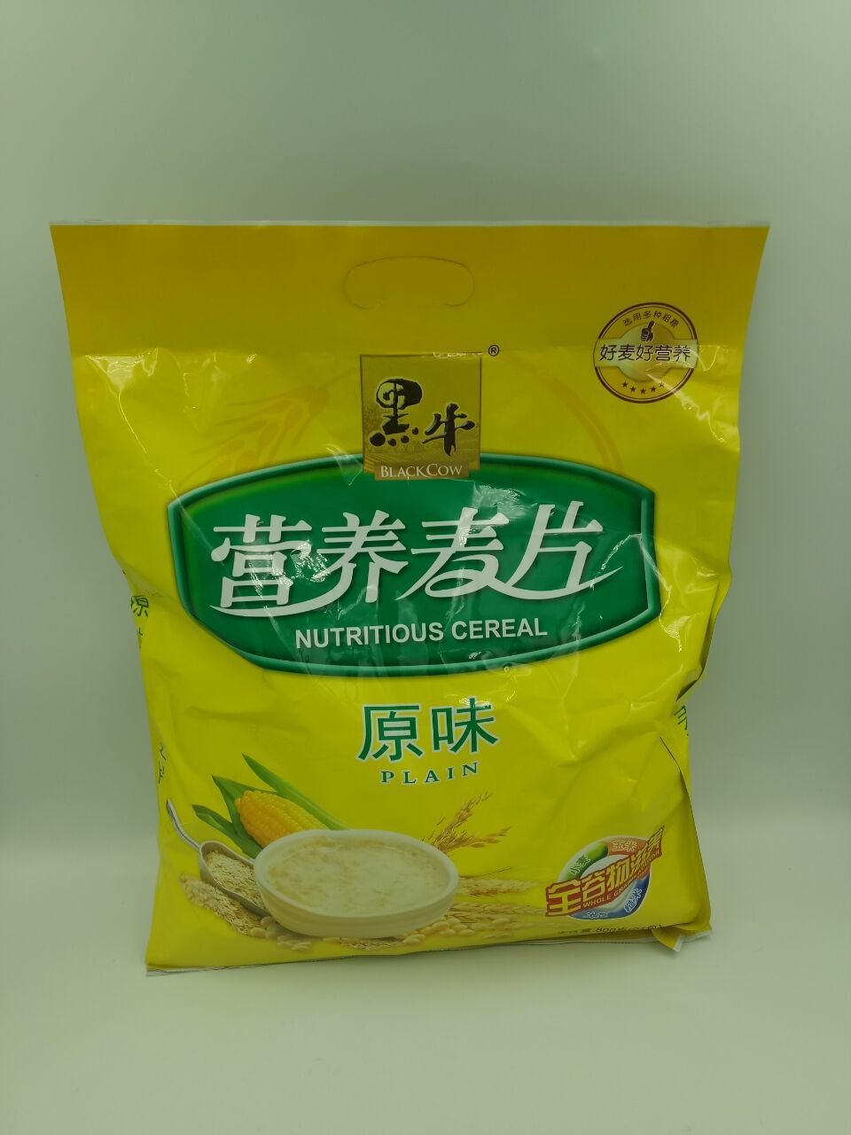 黑牛800g(21小包)营养麦片原味中老年牛奶高钙熟食即冲 批发