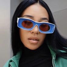 嘻哈太阳镜凹型街拍糖果色墨镜2019新款欧美方形太阳眼镜黄子韬款