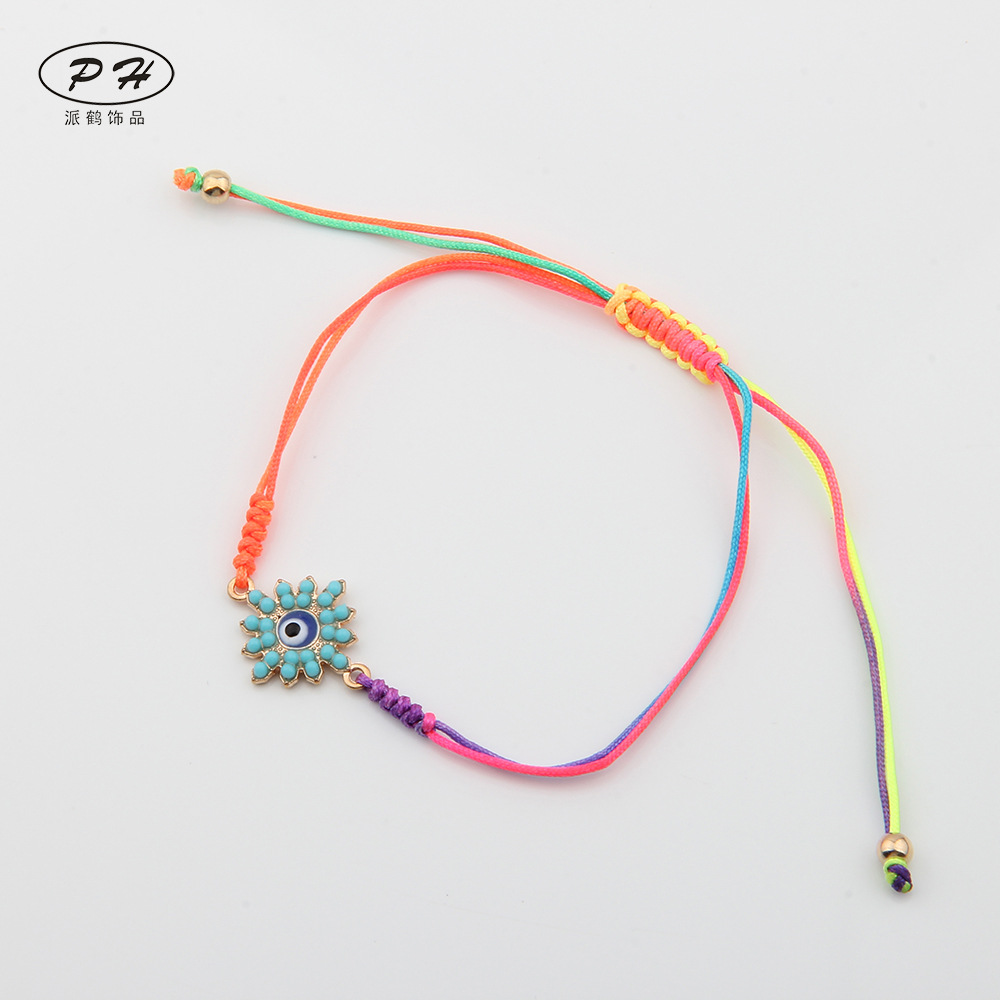 欧韩流行简约时尚个性合金滴油手工蜡线编织调节定制手链