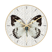 CC012 创意蝴蝶挂钟亚克力材质UV打印时钟客厅装饰