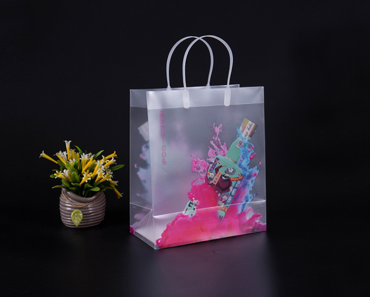 厂家定制磨砂pp手提袋 礼品包装手提袋子 塑料透明防水购物袋定做