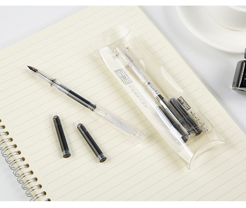宝克pn1007正姿直液式钢笔 0.5mm笔尖透明质卡装钢笔可订制广告笔