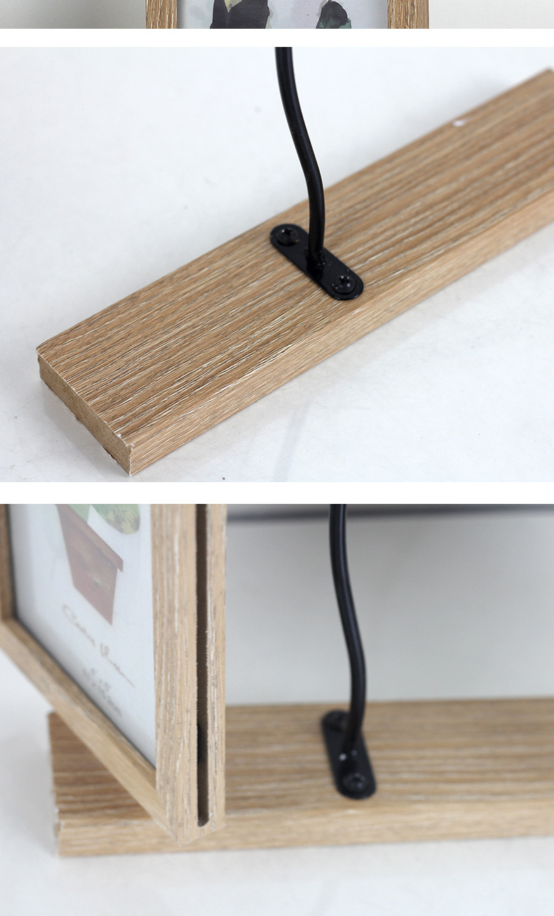 新奇特铁艺6寸悬挂双面相框 创意树叶铁丝装饰摆台工艺品