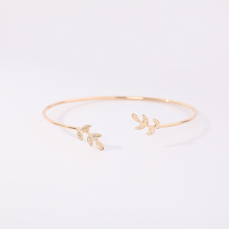 European and American Foreign Trade Leaf Bracelet Open Leaf Bracelet AliExpress Wish Factory Wholesale