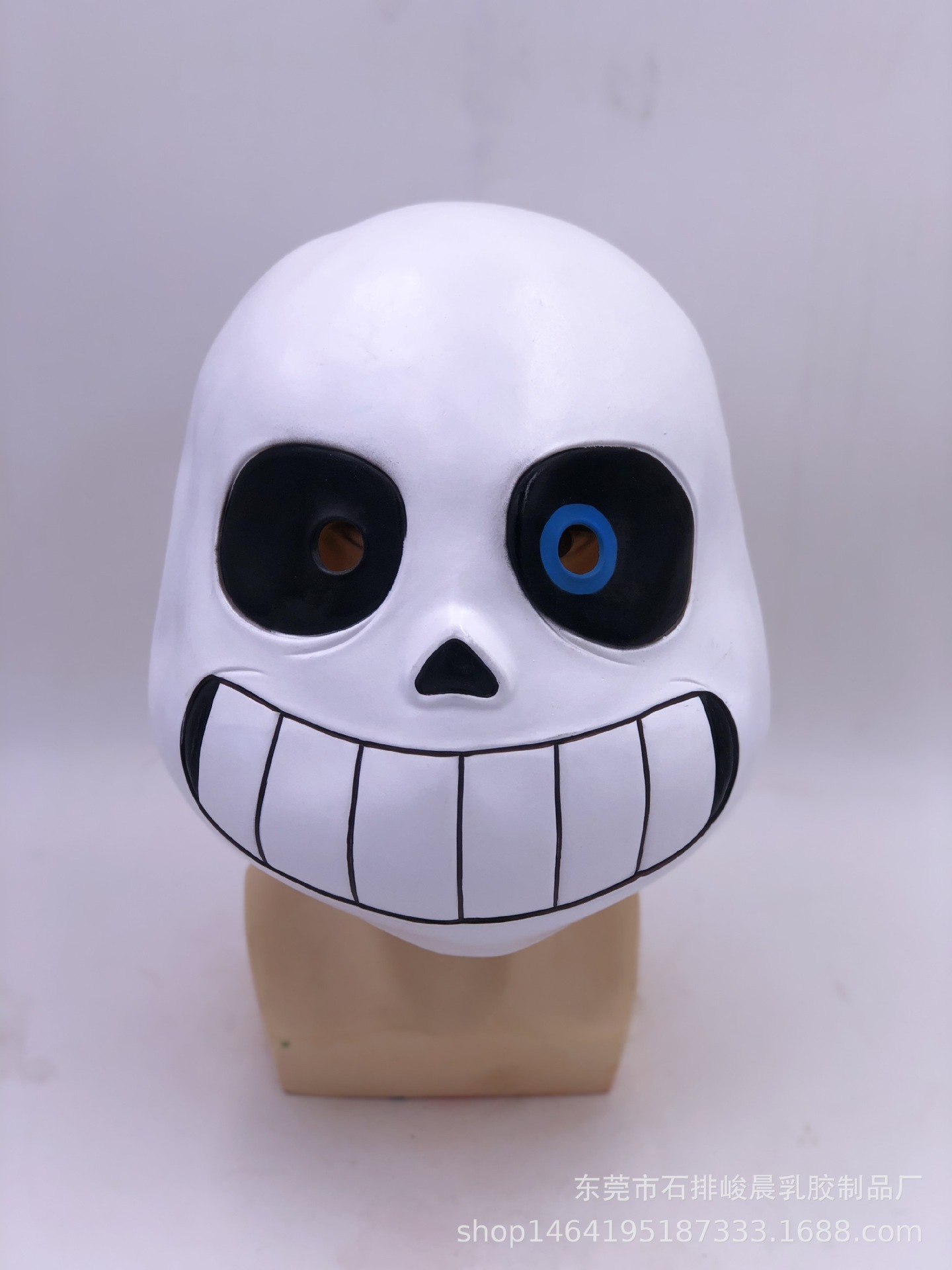 传说之下蓝眼睛san面具 undertale乳胶面具骷髅头游戏面具
