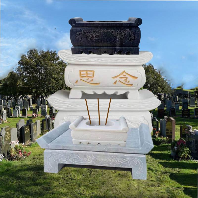供应石雕香炉墓地祭祀用品长方形小香炉青石寺庙烧香炉