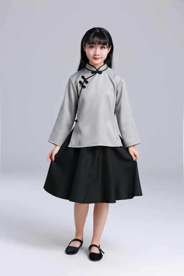 男女童民国学生装五四青年服装儿童成人款中山装演出服民国风古装