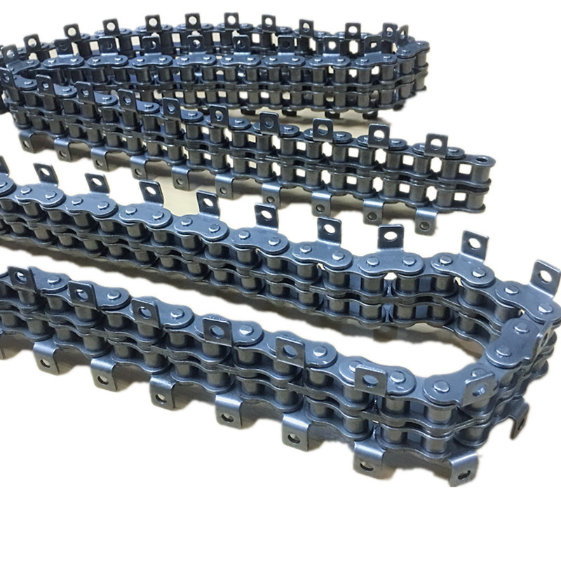 6分12a双排双侧弯板单孔链条630传动滚子链条6分带翅膀输送链条