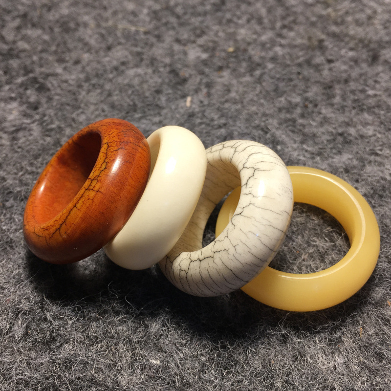 天然牦牛骨跑环 佛珠手链配件饰品牛骨指环扳戒指 撸串 盘珠神器