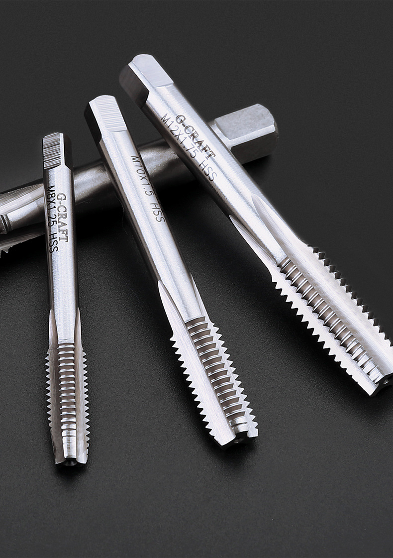 高速钢手用丝锥直槽螺纹套丝手动全磨丝锥开丝器攻丝攻牙钻头工具