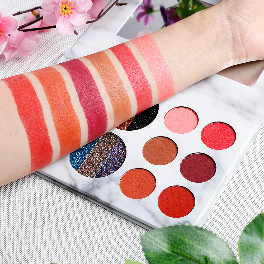 大理石新款 10色石纹眼影盒哑光湿粉闪光眼影 无logo彩妆贴牌加工