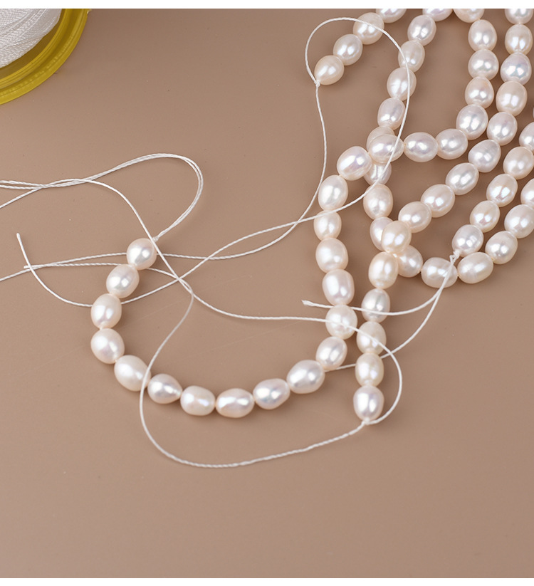 穿珍珠项链的线送针diy手工编织珍珠线串珠线白色涤沦股线