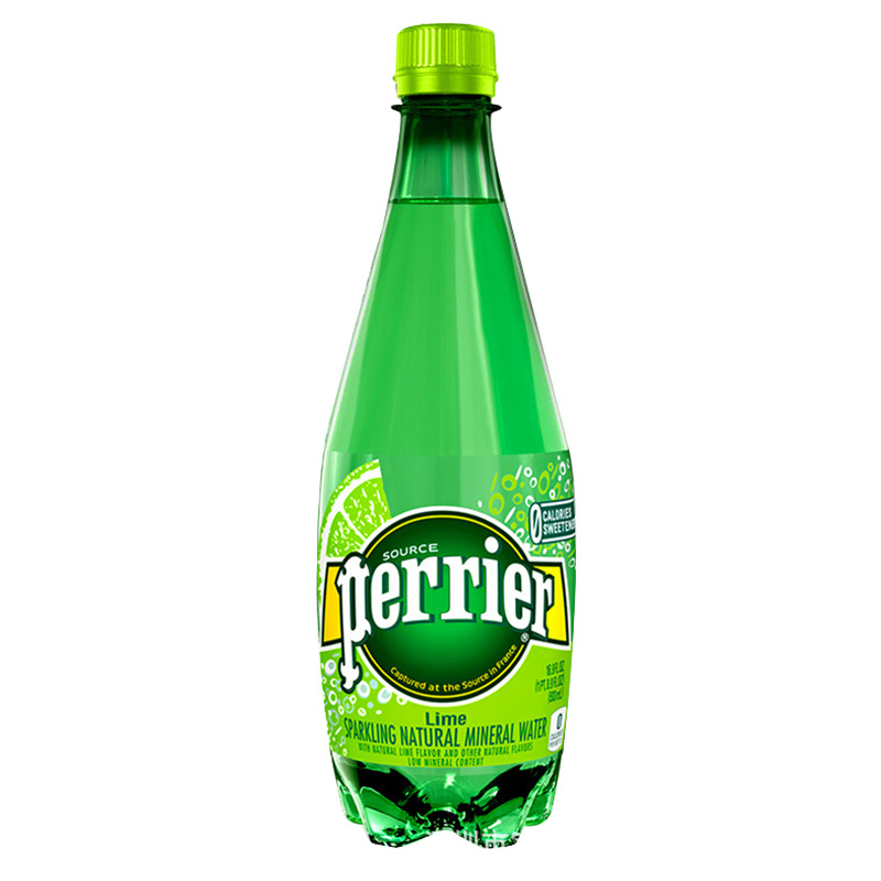 批发 瓶装饮料 法国进口perrier巴黎水柠檬味500ml 24瓶一箱