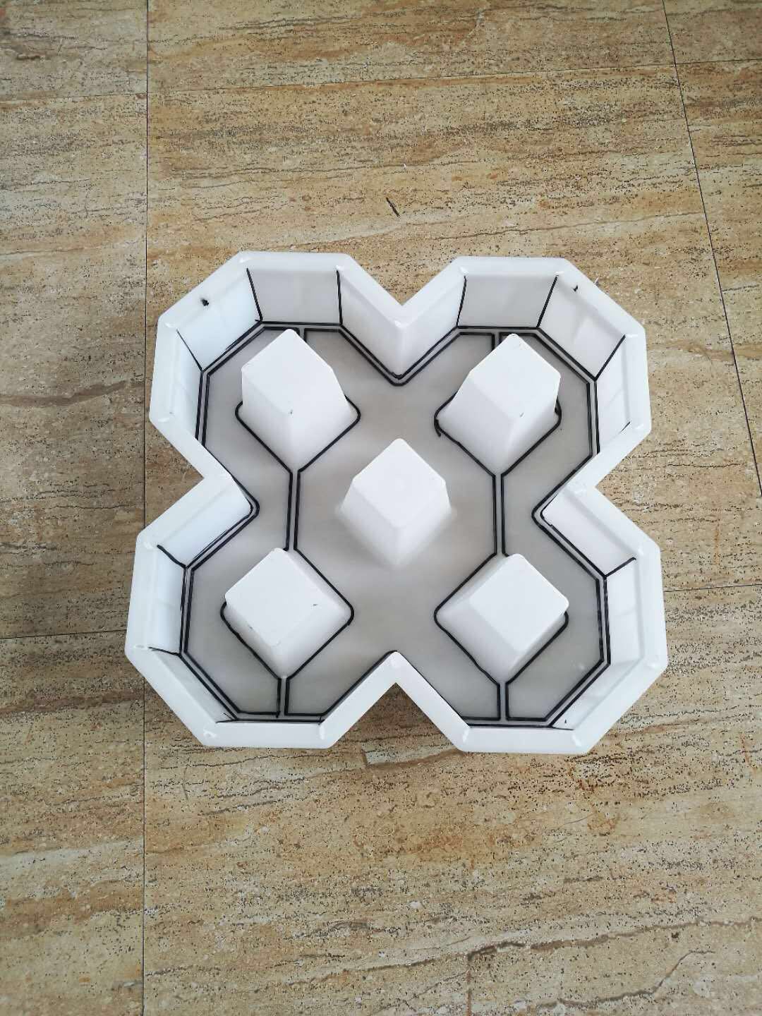 彩砖人行道塑模步道混凝土彩砖模盒市政广场彩砖塑料模具