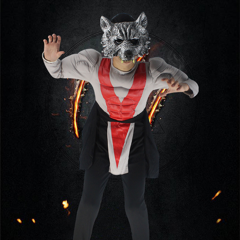 儿童节表演服狼人套装狼服狼外婆衣服狼人衣服儿童狼服装狼表演服