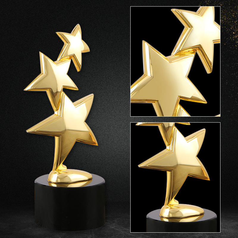 创意金属星星奖杯定制比赛水晶奖杯定做年度优秀员工表彰奖杯制作